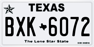 TX license plate BXK6072