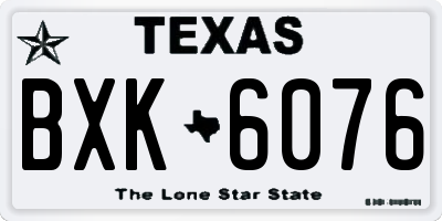 TX license plate BXK6076