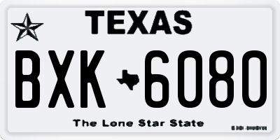 TX license plate BXK6080