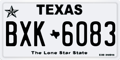 TX license plate BXK6083