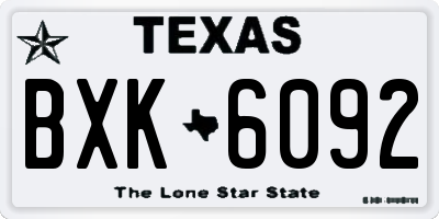TX license plate BXK6092