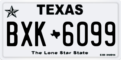 TX license plate BXK6099