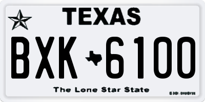 TX license plate BXK6100