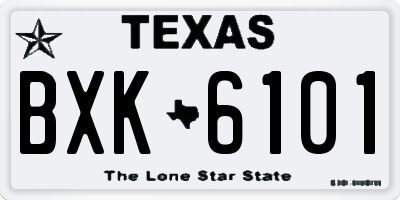 TX license plate BXK6101