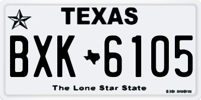 TX license plate BXK6105