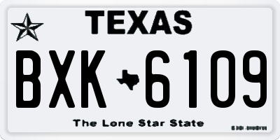 TX license plate BXK6109