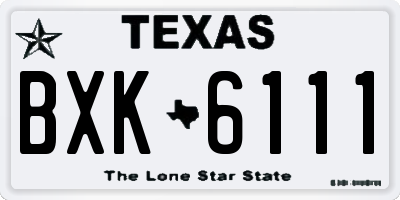 TX license plate BXK6111