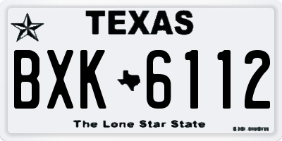 TX license plate BXK6112