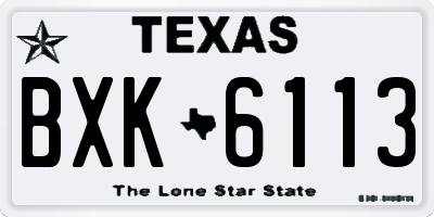 TX license plate BXK6113
