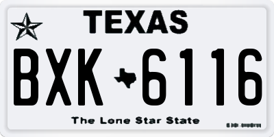 TX license plate BXK6116