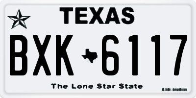 TX license plate BXK6117