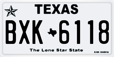 TX license plate BXK6118