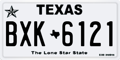 TX license plate BXK6121