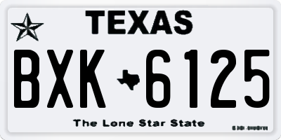 TX license plate BXK6125