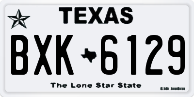 TX license plate BXK6129