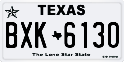 TX license plate BXK6130
