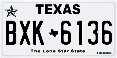 TX license plate BXK6136