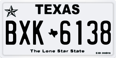 TX license plate BXK6138