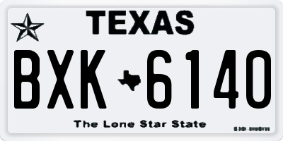 TX license plate BXK6140