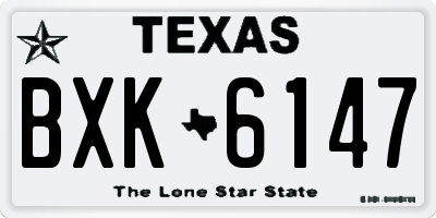 TX license plate BXK6147