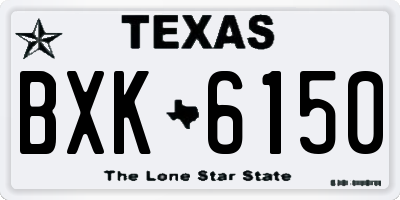 TX license plate BXK6150