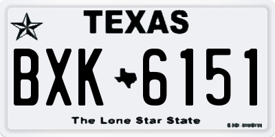 TX license plate BXK6151