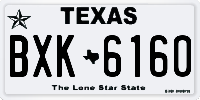 TX license plate BXK6160