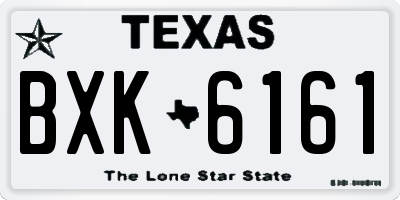 TX license plate BXK6161