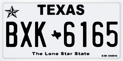 TX license plate BXK6165