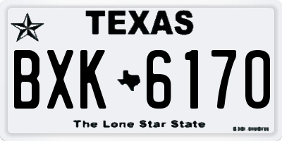 TX license plate BXK6170