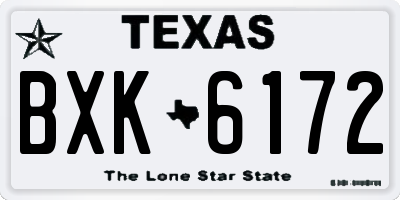 TX license plate BXK6172