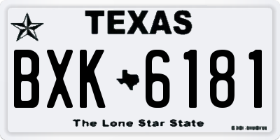 TX license plate BXK6181