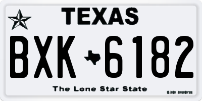 TX license plate BXK6182