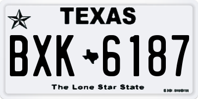 TX license plate BXK6187