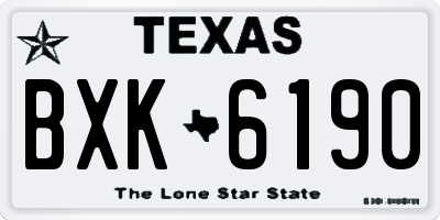 TX license plate BXK6190
