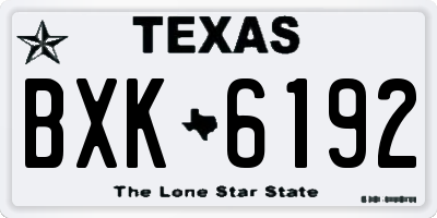 TX license plate BXK6192
