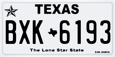 TX license plate BXK6193