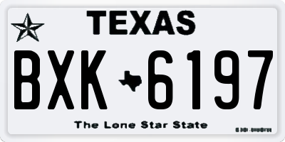 TX license plate BXK6197