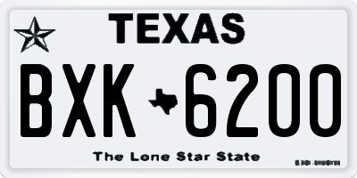 TX license plate BXK6200