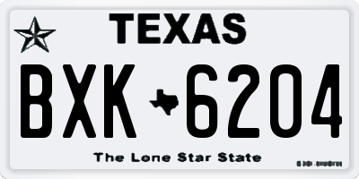 TX license plate BXK6204