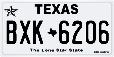 TX license plate BXK6206