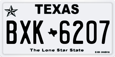 TX license plate BXK6207