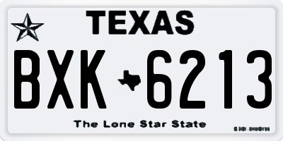 TX license plate BXK6213