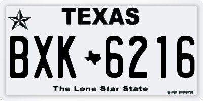 TX license plate BXK6216