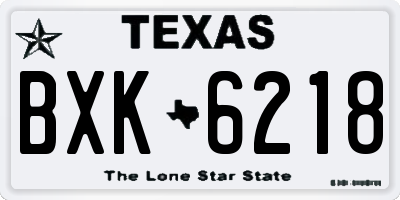 TX license plate BXK6218