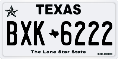 TX license plate BXK6222