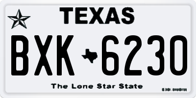 TX license plate BXK6230