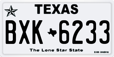 TX license plate BXK6233