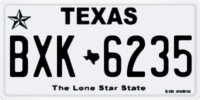 TX license plate BXK6235