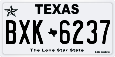 TX license plate BXK6237